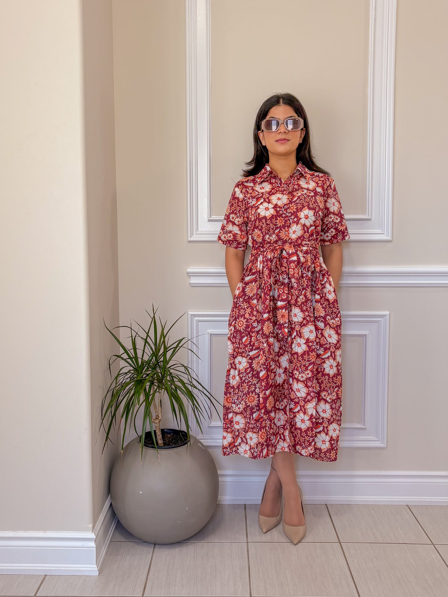 The Red Floral Dress