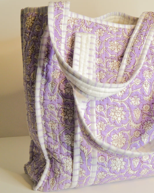 The Lavender Petal Quilted Tote