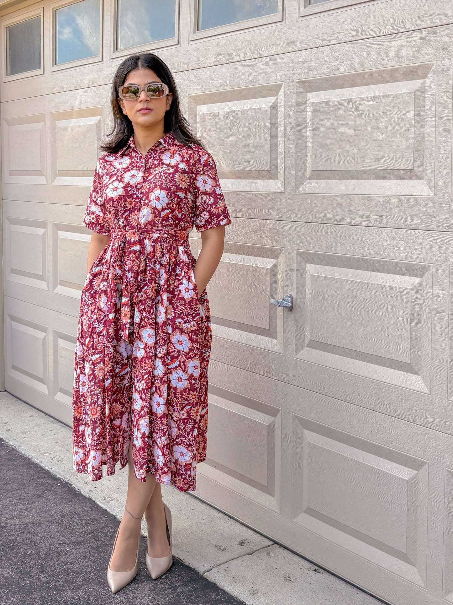 The Red Floral Dress